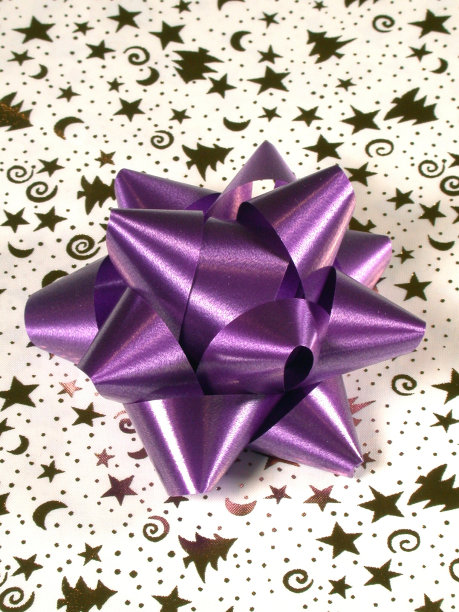 圣诞紫蝴蝶结图片下载