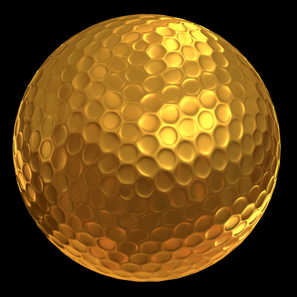 与剪切路径隔离的黄金高尔夫球图片下载