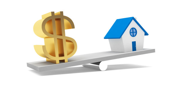 房子和美元的平衡图片下载