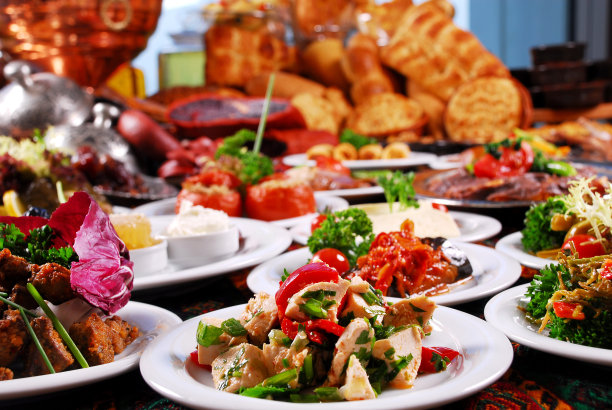 各种色彩斑斓的民族食品镀金艺术图片下载