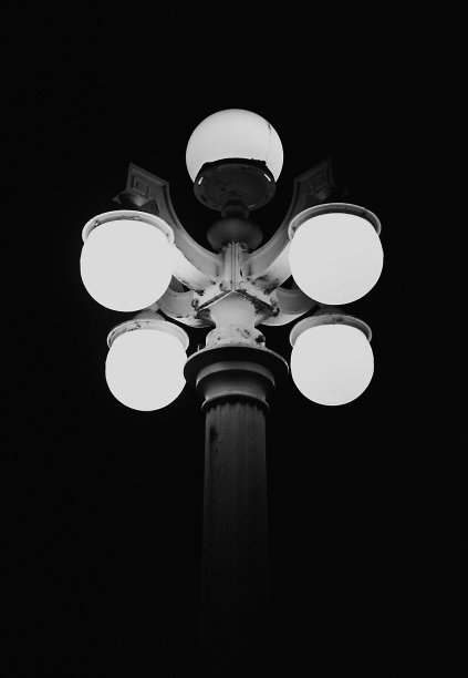 黑色电影街灯图片下载