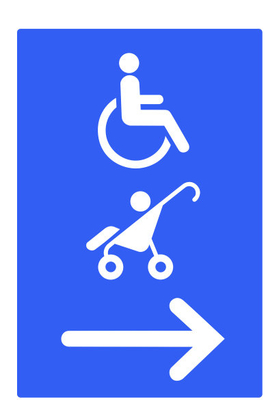 蓝白两色残疾人及婴儿车停车标志图片下载