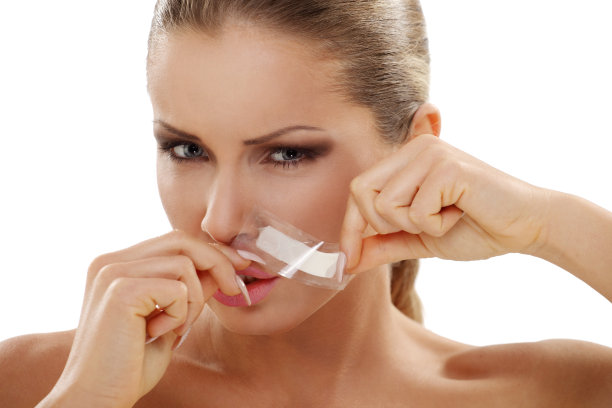 漂亮女人的肖像上唇蜡图片下载