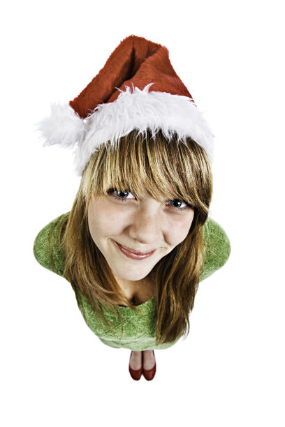 圣诞女孩，俯视图图片下载