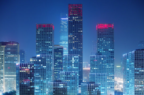 北京中央商务区建筑天际线，中国城市风光素材图片