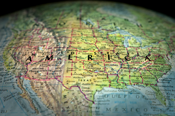 北美-美国的全球地图图片下载