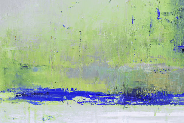 抽象画以蓝色和绿色为艺术背景。图片下载