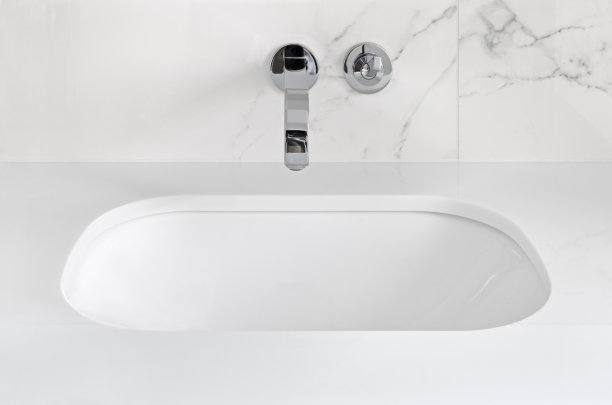 白色大理石浴室水槽图片下载