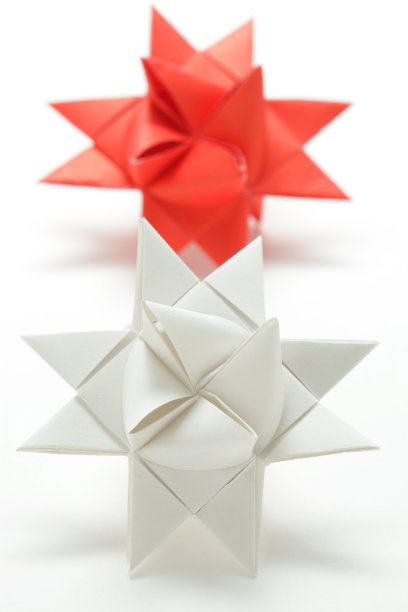 两折纸折纸摩拉维亚星装饰图片下载