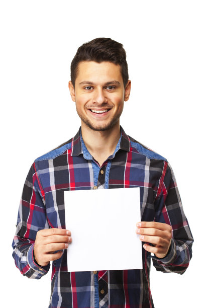 青少年拿着空白的白纸图片下载