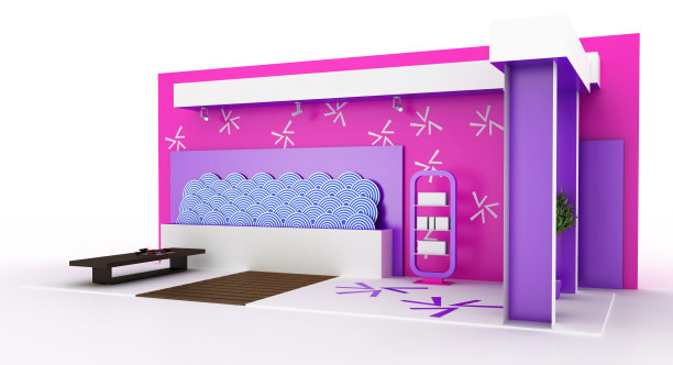 亚洲风格展台(侧视图)图片下载