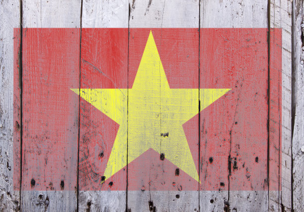 越南国旗上的乡村木材图片下载