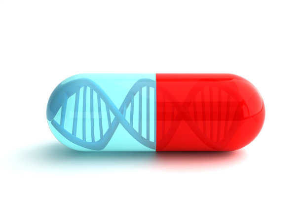 白色背景上的DNA药丸图片下载