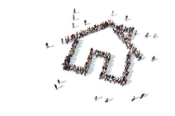 一群人组成一个房子的图标图片下载