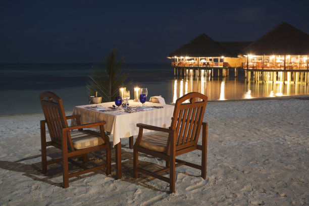 浪漫的晚餐,马尔代夫图片下载