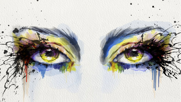水彩的眼睛图片下载