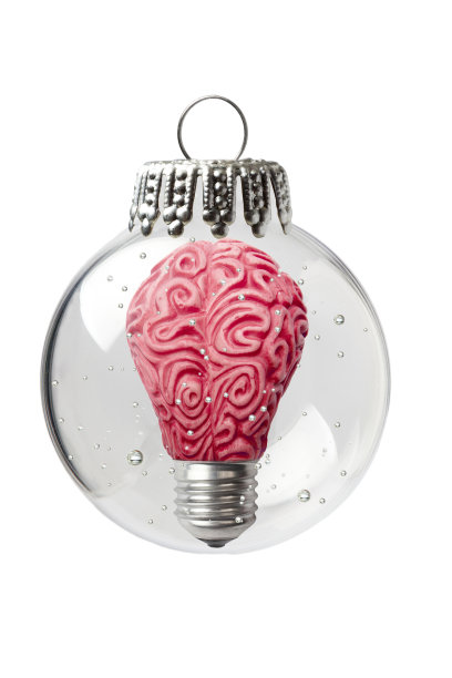 圣诞装饰品中的脑灯图片下载