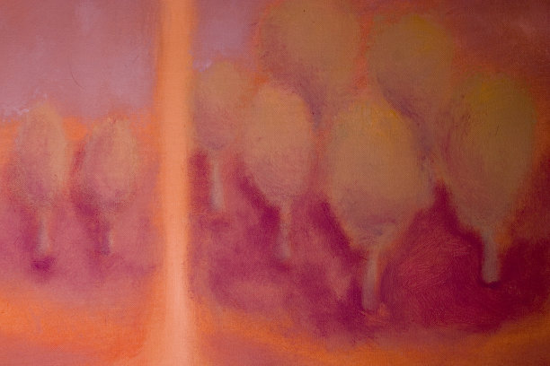 亚克力画:柔和、模糊的森林研究、红色图片下载