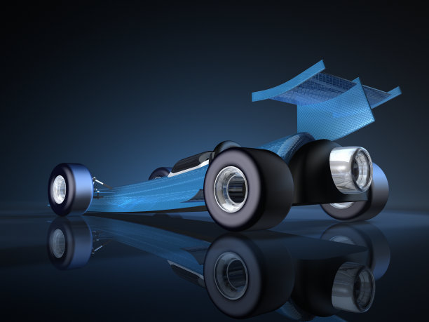 蓝色的火箭车图片下载