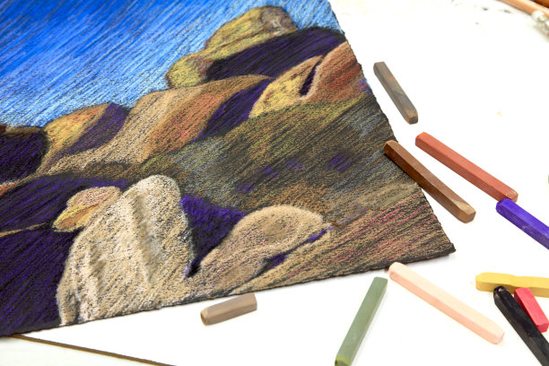 原彩色粉笔画图片下载