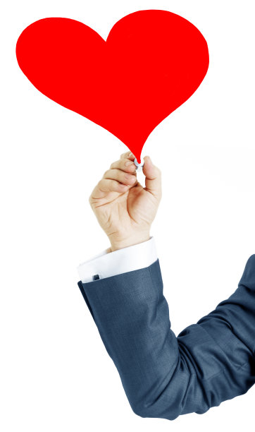 在白色背景上画心的女人图片下载