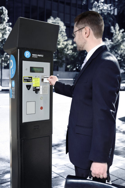 商人和停车计时器。图片下载