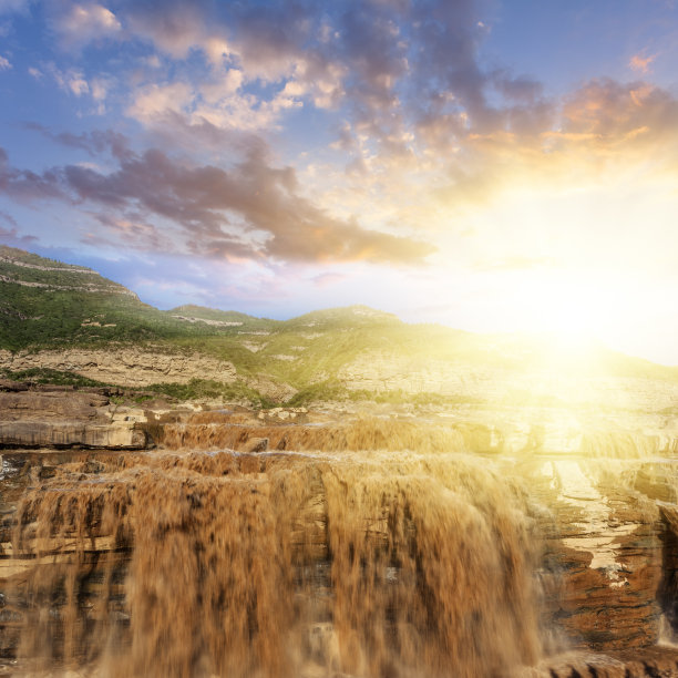 户口瀑布素材图片