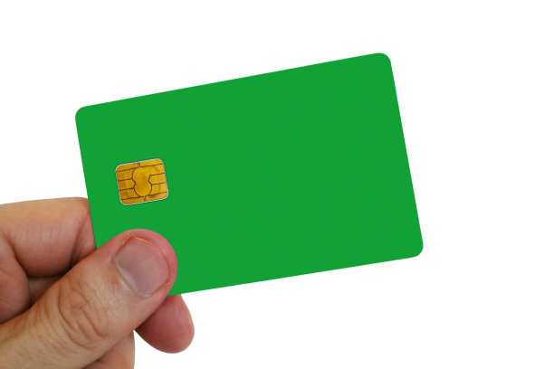 绿色智能卡在手中图片下载