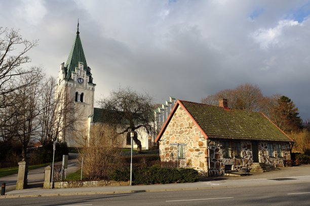 H ? ?r的中世纪教区教堂，Sk?ne -瑞典图片下载