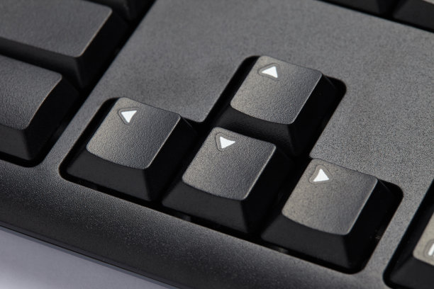 黑色电脑方向键特写图片下载