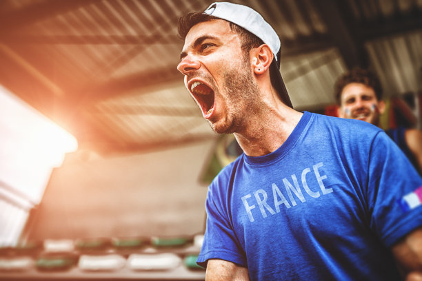 法国球迷在足球场图片下载