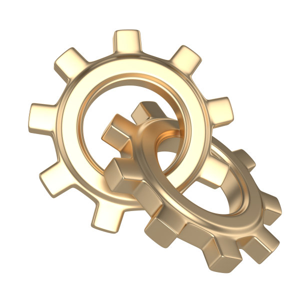 黄金齿轮。团队合作理念图片下载