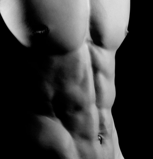 AB肌的特写，男运动员图片下载