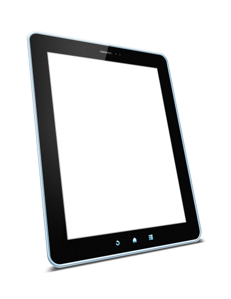 空白数字平板电脑孤立的白色背景图片下载