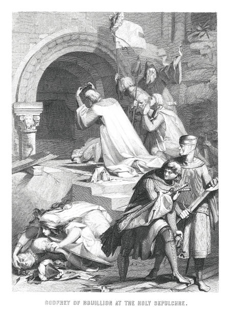 戈弗雷在圣墓(古董雕刻)图片下载