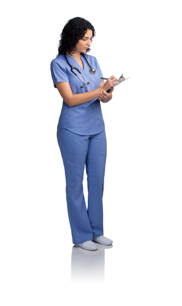 女护士在写字板上写字图片下载