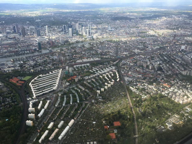 法兰克福鸟瞰图，德国图片下载