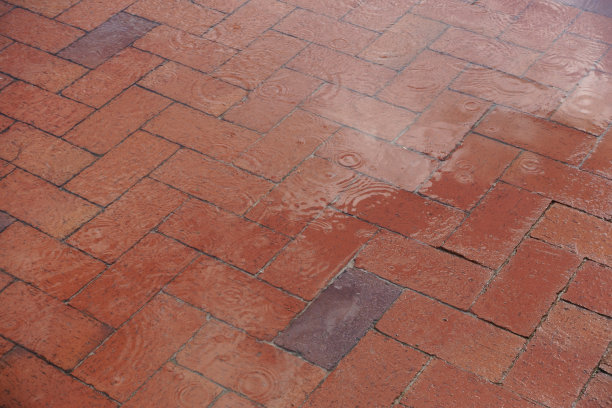 湿砖铺装城市背景图片下载