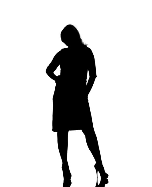 悲伤的女人轮廓图片下载