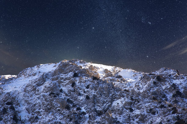 雪山与星星图片下载