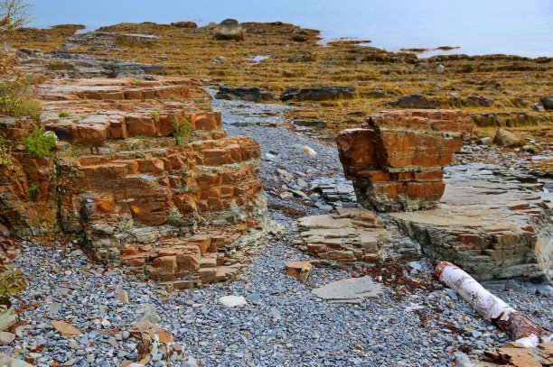 巴尔港湾海滨的巨石图片下载