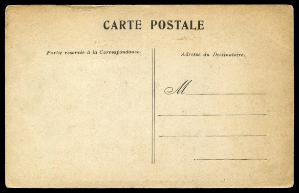 古董空白的法国明信片背景图片下载