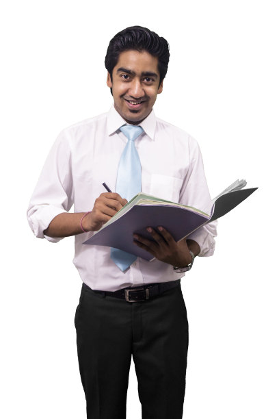 愉快的商人签署文件。图片下载