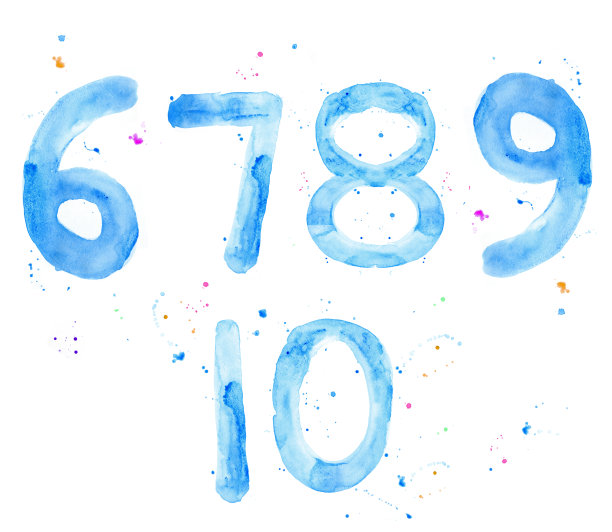 水彩数字6到10图片下载