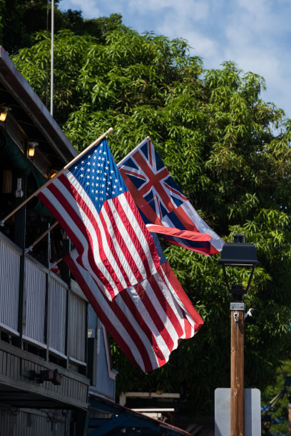 夏威夷国旗和美国国旗图片下载