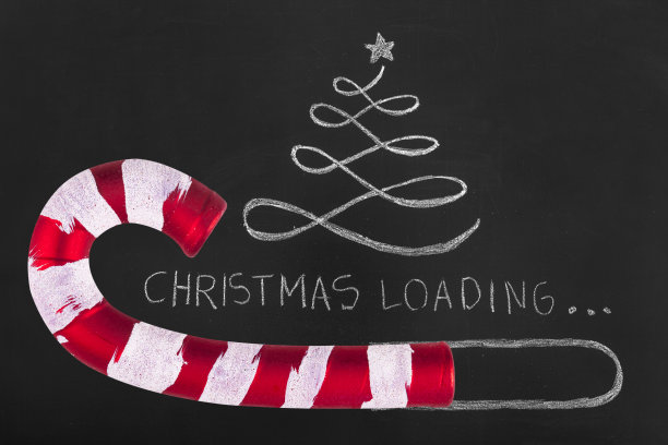 圣诞负荷在黑板上。图片下载