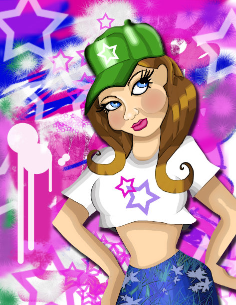 涂鸦的女孩图片下载