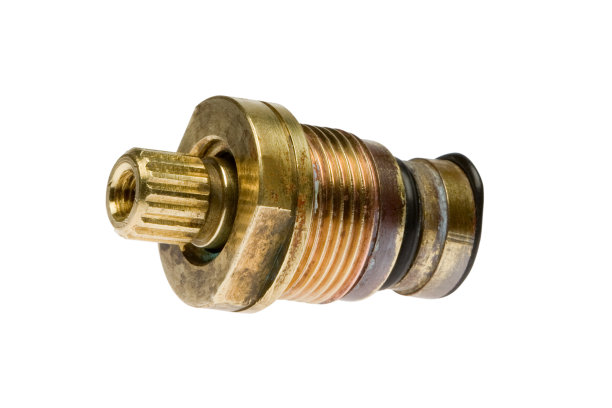 关闭旧的磨损黄铜管道阀杆图片下载