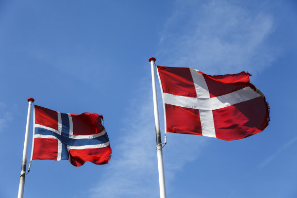 丹麦和挪威的国旗图片下载