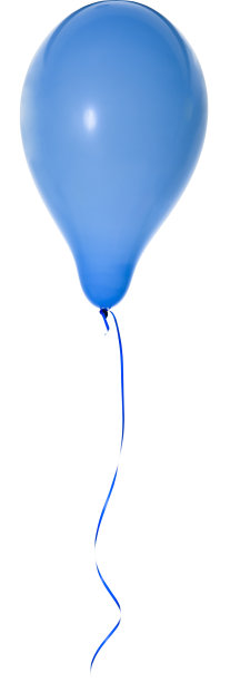 蓝色气球和丝带图片下载